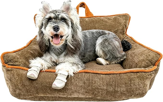 Orthopedic Dog Bed with Memory Foam, Washable Plush Pet Bed for Small, Medium & Large Dogs, Cozy Bolster Crate Dog Bed for Joint Support & Comfort.(Brown)