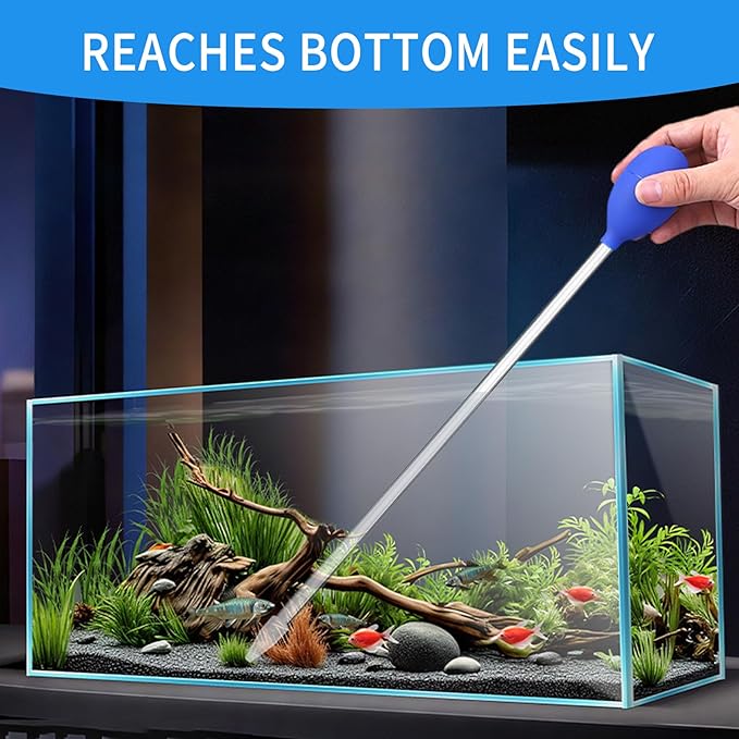 18.5 in Long Pipette for Fish Tank Coral Food Feeder Long Syringe Aquarium Coral Feeding Tube for Marine Fish Reef Aquatic Plant Spider Snake Lizard