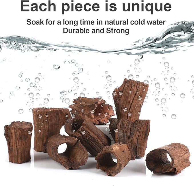 Betta Wood Tunnel Tube,Betta Fish Toys Hideout for Aquarium Fish Tank Decorations-Reptile Hide-Snake Hide-Cave for Turtle Habitat Shelter for Crayfish Shrimp and Other Aquatic Pets 4.3-5.5"