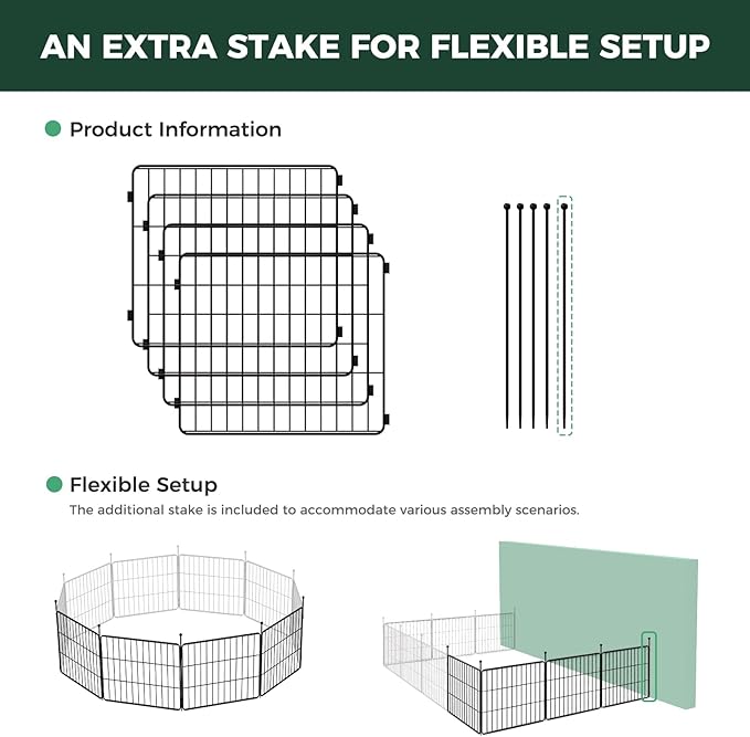 FXW MiniPaws Unleashed Dog Playpen, Expandable & Portable Design for Yard, RV Camping and Indoor Use, for Puppies and Small Dogs, 20-inch 4 Panels