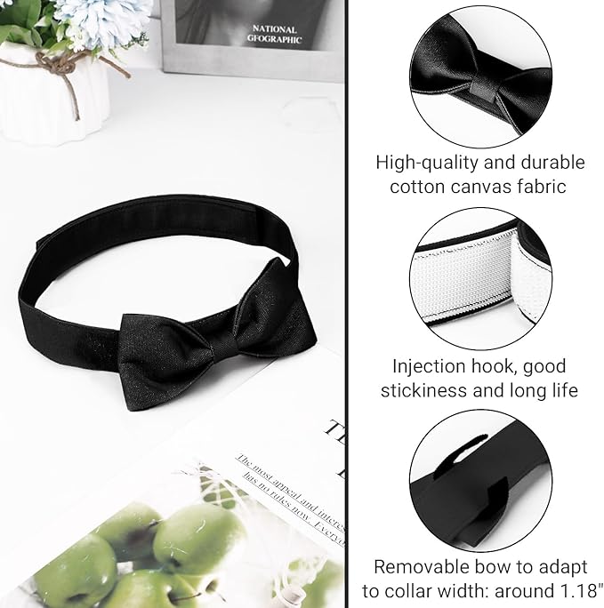 Segarty Dog Wedding Outfit, Adjustable Black Bowtie Collar for Extra Large Dogs Neck Girth 16.5-21.3in, Tie Tuxedo Comfortable Pets Grooming Accessories for Formal Wedding Holiday Birthday Party