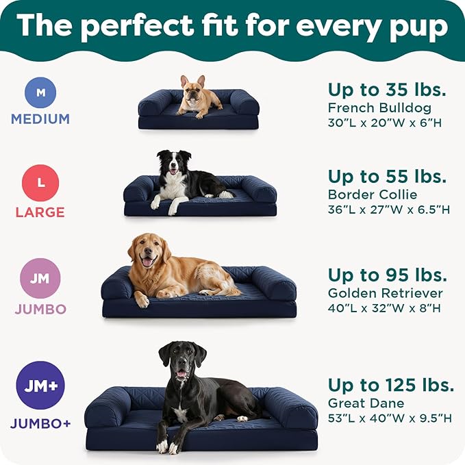 FurHaven Classic Soft Sofa Orthopedic Dog Bed for Medium Dogs, with Egg Crate with a Solid Orthopedic Foam Base for Joint Support, Removable Washable Cover, Medium, Faux Fur & Velvet, Dark Sage