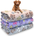Dog Blankets for Medium Large Dogs Washable, 3 Pack Pet Blanket Washable 41" x 31", Fuzzy Soft Puppy Throw Cover for Kennel Crate Bed