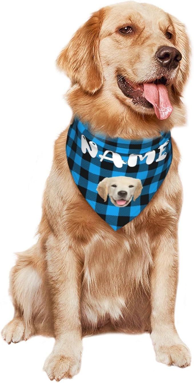 Custom Dog Bandana Add Your Text Photo Name Personalized Neckwear Bandanas Soft Customized Pet Scarf with Your Design Funny Gifts for Cat Dog Pet Style 03