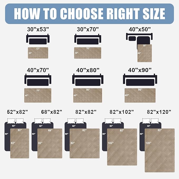 Smiry Waterproof Dog Bed Cover Blanket 30x53, Soft Reversible Pet Blanket, Washable Leakproof Cats Dogs Couch Cover for Sofa, Couch, Furniture, Taupe/Taupe