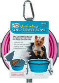 Loving Pets Bella Roma Collapsible Dog Bowls - Silicone Dog Bowls, Foldable Bowl, Puppy Essentials & Hiking Pet Supplies Great for Home & Travel (Pink, Small)