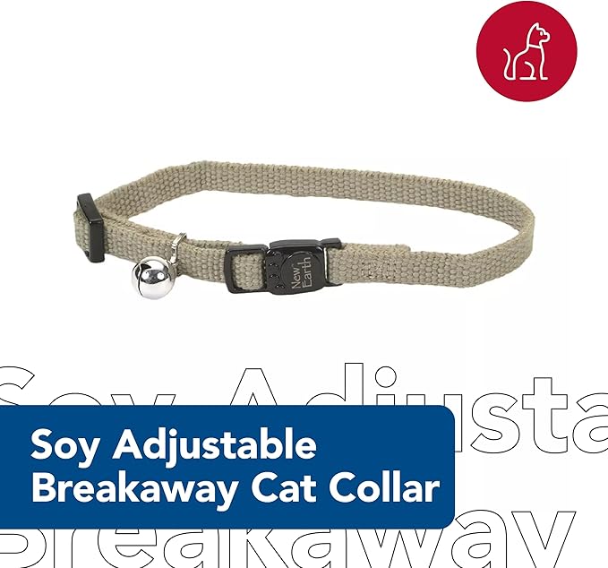 Coastal Pet New Earth Soy Adjustable Breakaway Cat Collar - Eco-Friendly, Odor-Resistant and Adjustable Cat Collar, Rose, 3/8" x 08"-12"