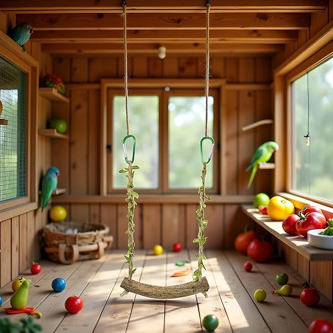 Chicken Swing Chicken Toy Perch Chicken Stand Bird Chew Toy for Birds Parrots Training Stand Holder Bird Toy Chickens and Parrots Bird Swings Birdcage Accessories, Swings