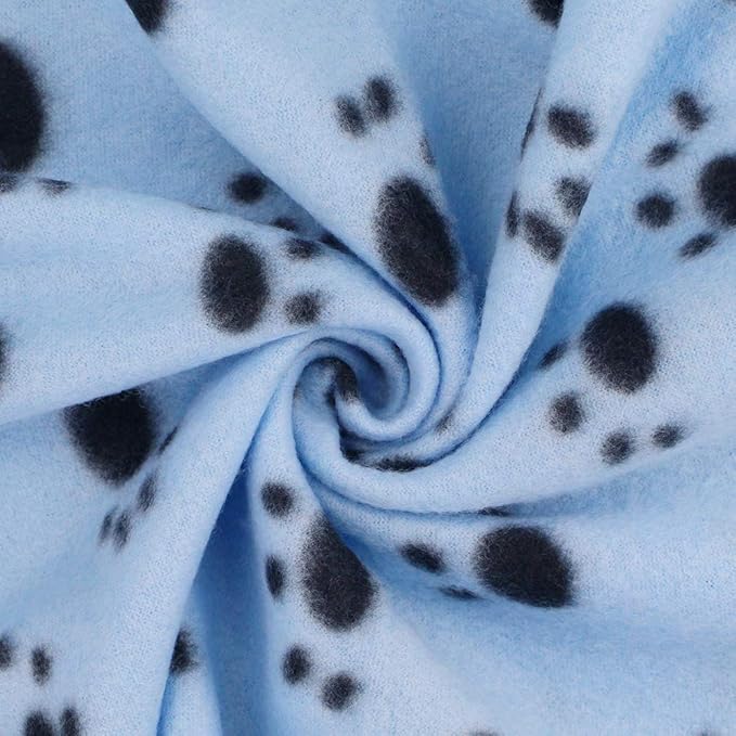 Comsmart Dog Blankets for Small Dogs, 6 Pack Puppy Blanket Cute Paw Print Pet Blanket for Dog, Puppy, Cat, Kitten, 24x28 inches, Blue