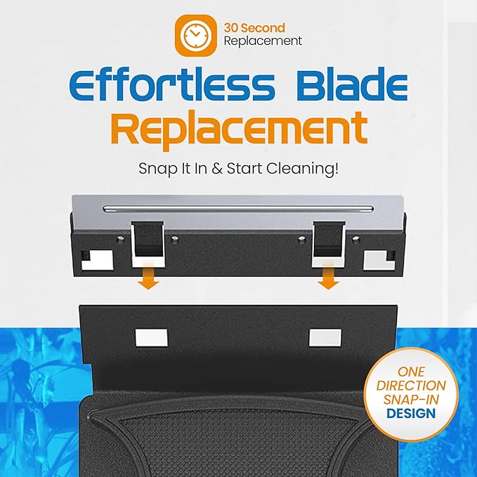 Flipper Max Aquarium Algae Remover for Fish Tank Cleaner Replacement Blades, Pack of 2 - Glass Scraper Blades for Cleaning Kits - Water Cleaning Accessory