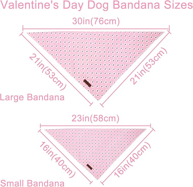 Spring Dog Bandana, UP URARA PUP Strawberry Triangle Bid Scarf for Medium Large Dogs, Cotton Kerchief for Girl Boy Puppies, Cute Spring Pink and White Bandana,L