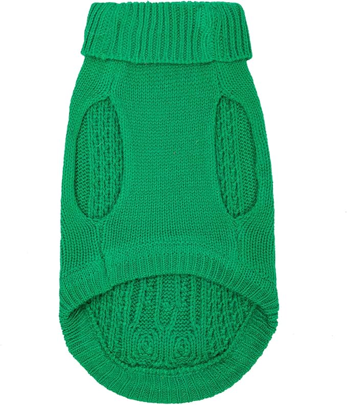 Stretchy Cat Sweater - 17 Colors & 6 Sizes | Snug Winter-Ready Knit for Boy/Girl Cats & Kittens(Dark Green, Medium)