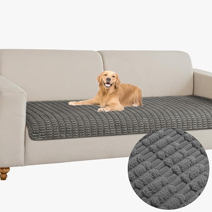 Muamar Dog Bed Cover, Anti-Slip Waterproof Sofa Protector, Living Room Couch Covers, Dog Mat, Pet Pad for Furniture - 30x82 inch, Dark Grey