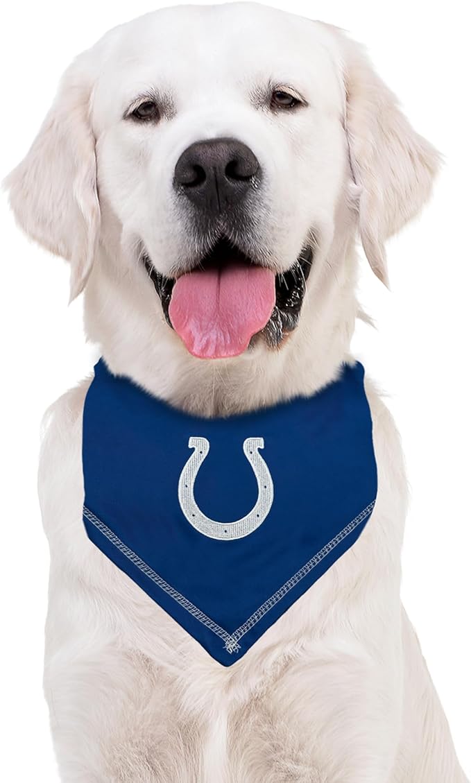 Pets First NFL Indianapolis Colts TIE Bandana, Large/X-Large. Dog Bandana Scarf Bib for Pet Cat Dog. The Ultimate Game-Day, Party Bandana