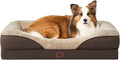 EHEYCIGA Orthopedic Dog Bed for Large Sized Dog, 41x27x7.5 Inch Large Memory Foam Dog Couch Bed with Sides, Waterproof Liner & Washable Removable Cover, Bolster Pet Sofa, Brown