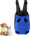 Dog Carrier Backpack, Adjustable Puppy Front Carrier Backpack, Ventilated Dog Chest Carrier for Hiking Camping Travel, Sling Bag for Small Medium Dog Cat Rabbit Puppies, Suit 9-13 lbs (Blue, L)