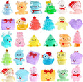 DIYDEC 40PCS Mini Christmas Luminous Figurines 40 Styles Christmas Resin Miniatures Glow in The Dark Tiny Figures to Hide Small Snowman Figures for Party Favors Bag Fillers Garden Dollhouse Decor