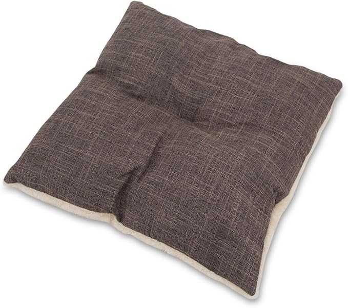Best Pet Supplies Dog House Bed Crate Mat Tent Indoor Round Soft Plush for Small, Medium, and Large Breeds - Brown Linen, 19 x 19 x H:19"
