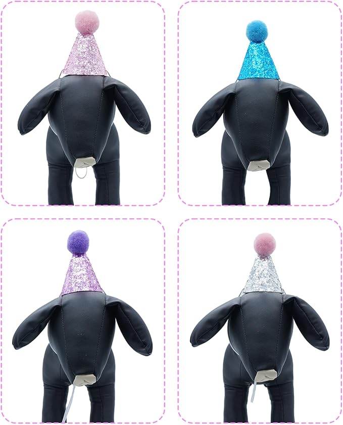 PET SHOW 5 Pack Mini Small Dog Hats Puppy Birthday Party Hats Cats Adjustable Holiday Hats Headband Kitten Hats Pet Grooming Costume Accessories