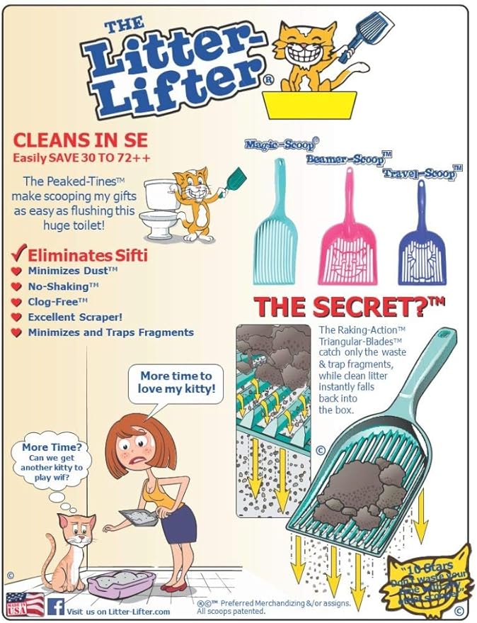 The Litter-Lifter Pellet Cat Litter Scoop, Color Varies