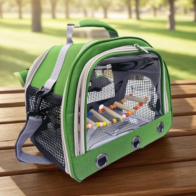 Bird Carrier Travel Cage with Perch, Food Bowl,Pet Backpack,Parrot Carrier,Small Animal Car Bag,Bird Cages for Parakeets, Ideal for Small Animals & Puppies