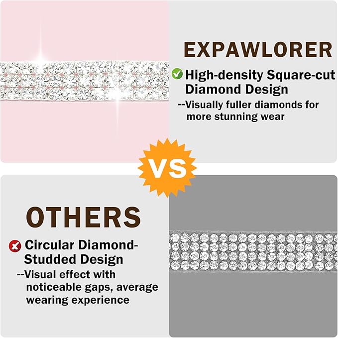 EXPAWLORER Soft Velvet Safe Cat Collars for Girl Cats - Rhinestones Bling Diamante Adjustable Collars Breakaway- Chirstmas Cat Clollar Gifts with Bells for Boy Cats Kitty and Small Dogs
