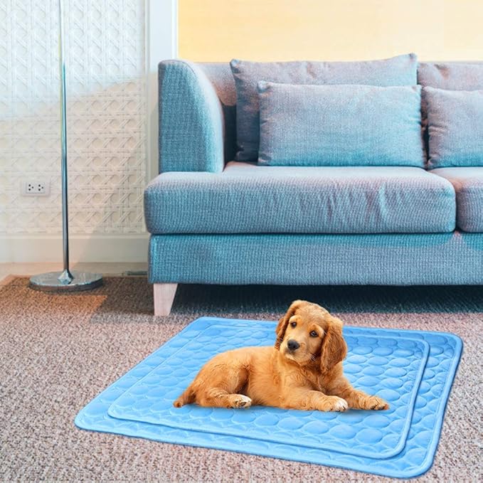 Washable Dog Ice Silk Self Cooling Mat for Indoor & Outdoor Dog Mat with Cooling Pad & Blanket