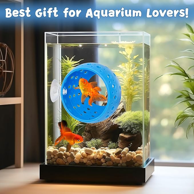 Fhiny Betta Tunnel, 2 PCS Aquarium Fish Hideout with Suction Cup Tank Tunnel Shrimp Cave Aquarium Ornament Fish Tank Accessories for Shrimp Betta Guppy Hiding Resting (Blue)