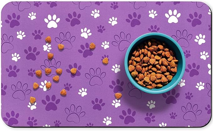 Dog Food Mat, Absorbent Water Bowl Mats Cat Pet Feeding Placemats 12 * 20 inch