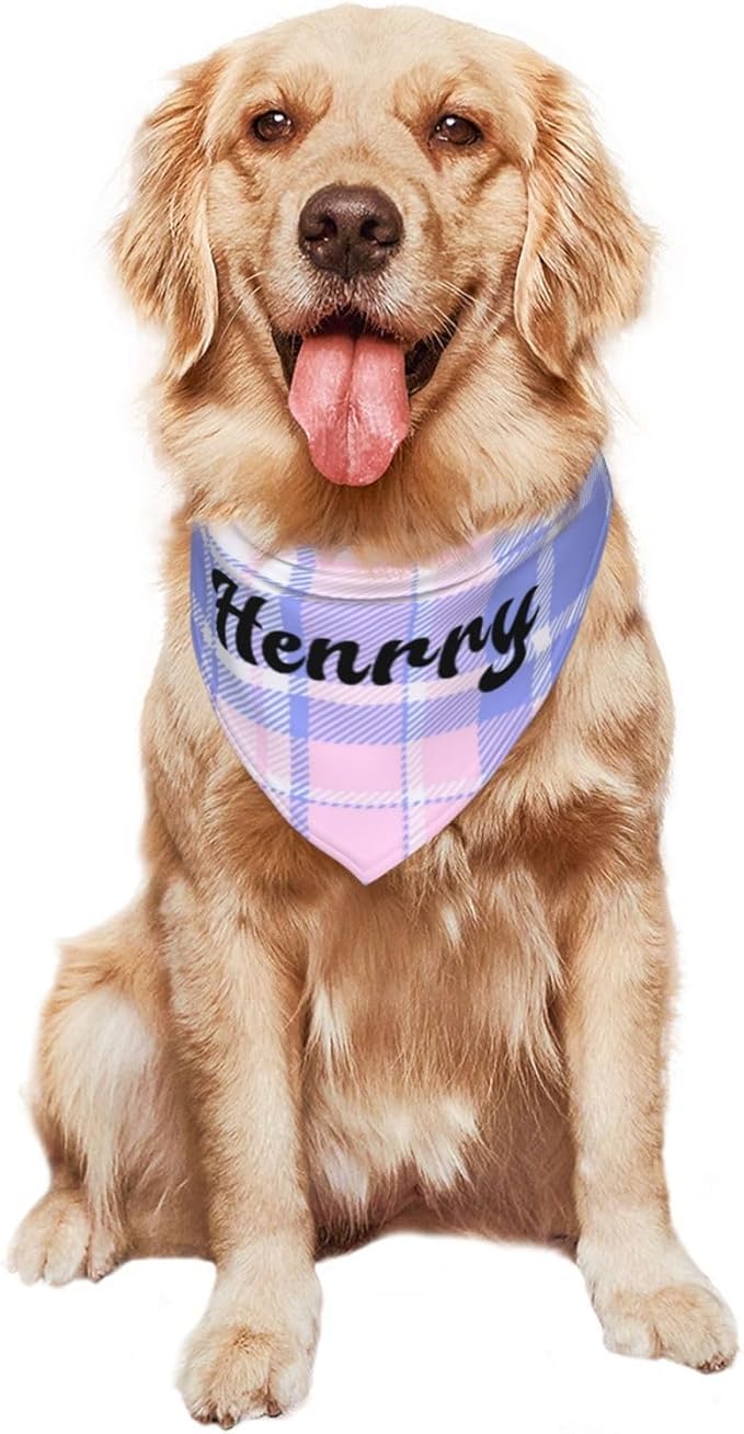 Custom Pet Scarf Personalized Dog Bandana with Name Personalized Add Your Text Bibs Triangle Head Scarfs Gift for Small Medium Large Dogs Cats Baby Puppy Pets Accessories
