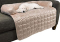 Couch Cover for Dogs – 35x35 Pet Furniture Protector with Memory Foam Bolster, Quilted Fabric, Non-Slip Water-Resistant Base Layer by PETMAKER (Beige)