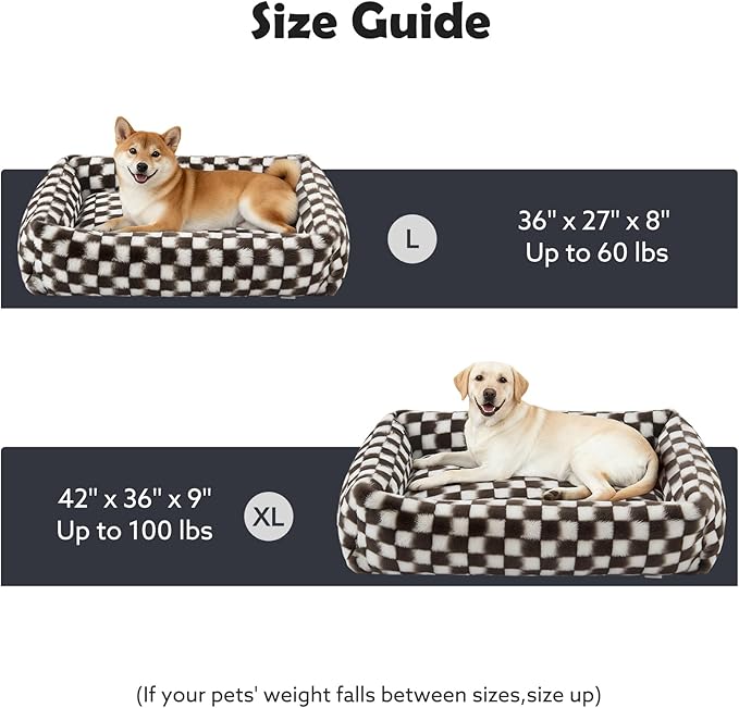 JOEJOY Small Dog Bed for Small Dogs, Rectangle Washable Orthopedic Corduroy Fleece Pet Bed with Removable Zipper Cover, Cute Soft Calming Puppy Bed with Non Skid Bottom