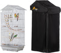 Small Bird Cage Cover(Black) Good Night Black-Out Cover for Birdcage with Roof Top Durable Breathable Washable Material (cage is not Included) (18 * 14 * 40, U-Shaped)