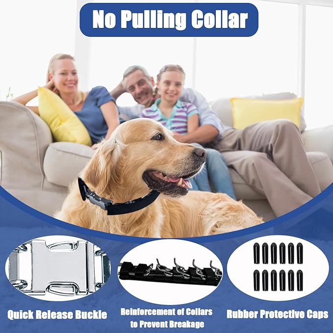 Prong Training Collar for Dogs, Rotating Ring Welding, Adjustable Dog Training Pinch Collar with Quick Release Buckle, for Small Medium Large Dogs