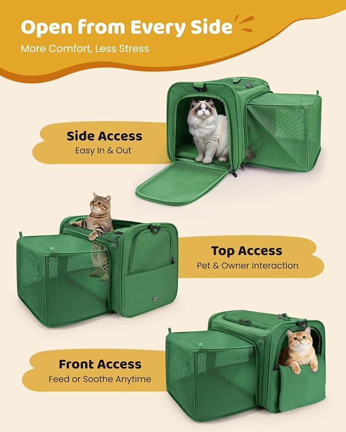MIDOG Cat Carrier Soft for Small to Medium-Sized Cats,Up to 25 Lbs, TSA Airline Approved Soft Sided Pet Carrier