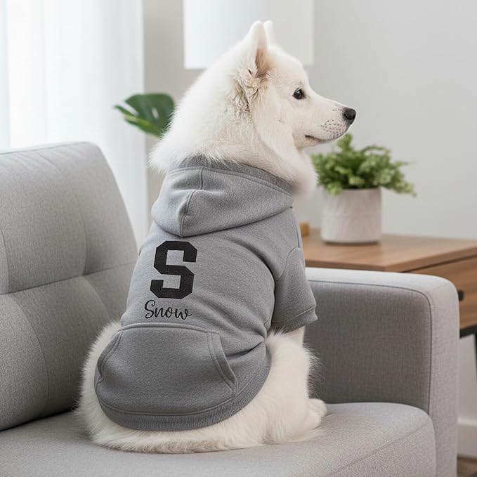 Personalized Dog Hoodie, Custom Embroidered Name Pet Hoodie, Warm Winter Outfit for Dogs, Pet Clothes, Gift for Dog Lovers 4