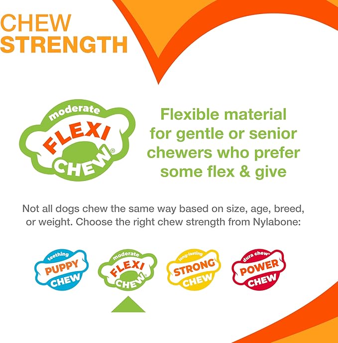 Nylabone Original Knuckle Bone Flexi Chew Toy for Dogs, Flexible Dog Toys for Moderate & Gentle Chewers, Chicken Flavor, X-Large - 50+ lbs, 1 Count