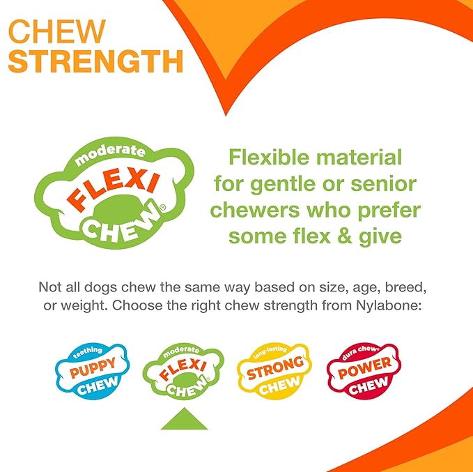 Nylabone Flexi Chill & Chew Toy for Dogs with Treat Pockets, Dog Toys for Moderate Chewers, Chicken Flavor, Medium - Up to 35 lbs, 1 Count