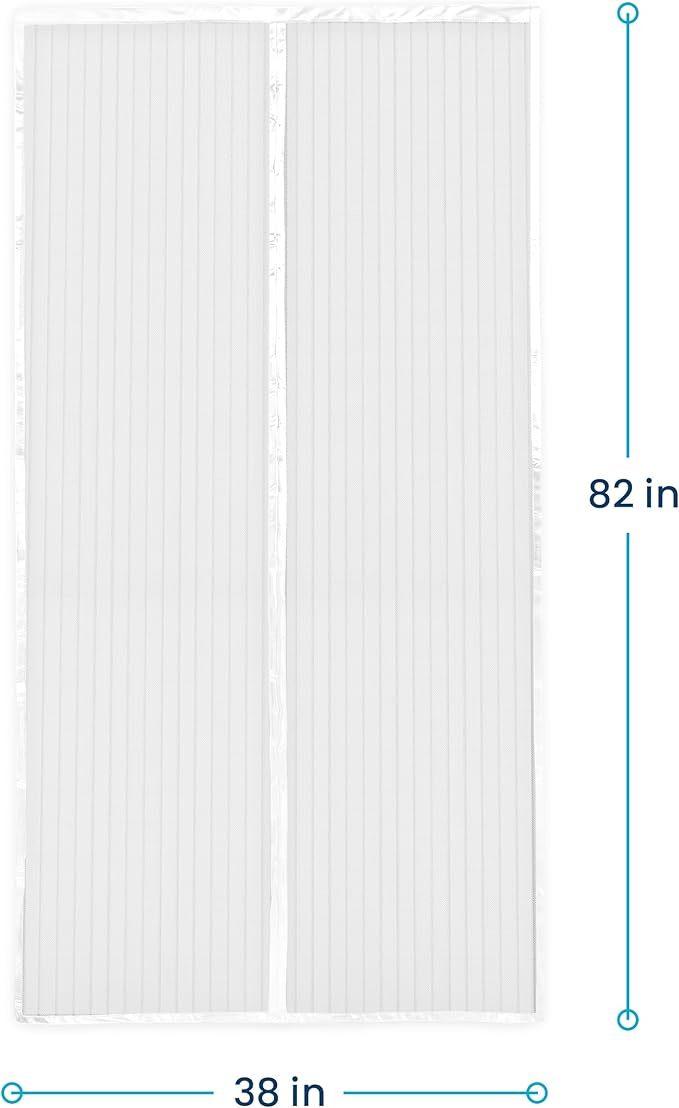Flux Phenom Magnetic Screen Door Mesh 38x82 Inch – Easy Install, Strong Magnet Strength, Self-Sealing Mesh, Pet Tested, Hands-Free Entry, Door Screen Magnetic Closure, Keeps Bugs Out - White
