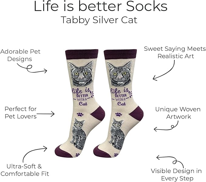 E&S Pets Pet Lover Socks - Dog & Cat Socks - Unisex Novelty Gifts