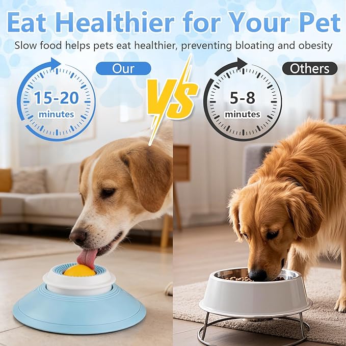 Dog Cat Licks Toys for Liquid Food, Anxieties Relief Slow Feeder Dog Lick Ball Treat Dispenser, Non-Slip Licking Bowl Enrichment Toys to Keep Them (B)