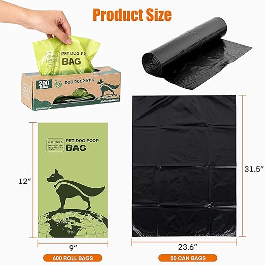 Dog Waste Station Outdoor, Pet Waste Disposal Station Rustproof Aluminum with 10 Gallon Trash Can, 600 Dog Poop Bags & 50 Liners for Parks, Trails, HOA Communities (Black)