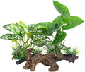 Fish Tank Decorations Aquarium Ornaments 3pcs Betta Silk Leaf Plants Artificial Driftwood Cave Aquarium Plants Accessories