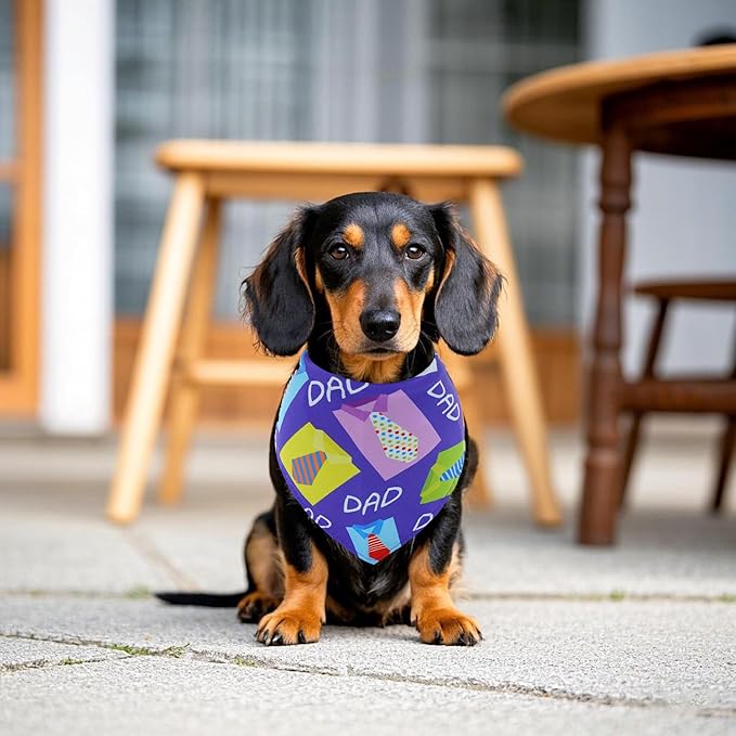 30 Pcs Fathers Day Small Dog Bandanas Bulk 25 Inch Love Dad Dog Bandanas for Medium Dogs Breed Best Dad Dogs Bandana Large Cats Grooming M