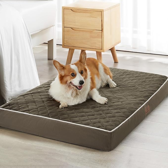 WNPETHOME Orthopedic Dog Bed for Crate, Waterproof Extra Large Dogs Bed with Removable Washable Cover, Multi-Needle Quilting Dogs Crate Beds