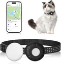 Cat Tracker Collar,No Monthly Fee Tracking Pet Collar with Finder Tag,Compatible with Apple Find My(iOS Only),Breakaway Tractive Design with Reflective Pattern & Bell