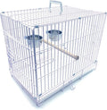 Collapsable Bird, Parrot, Dog, Bunny, Rabbit and Cat Carrier Travel Vet Carrier Cage (19" x 12" x 16"H, White)