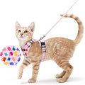 rabbitgoo Cat Harness and Leash for Walking, Escape Proof Soft Adjustable Vest Harnesses for Cats, Easy Control Breathable Reflective Strips Jacket, Purrty Pink, S