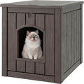 Litter Box Enclosure, Waterproof & Weatherproof Plastic Cat House for Indoor Outdoor Use, Multi-Functional Hidden Litter Box Furniture for Living Room, Backyard, Patio, Garage