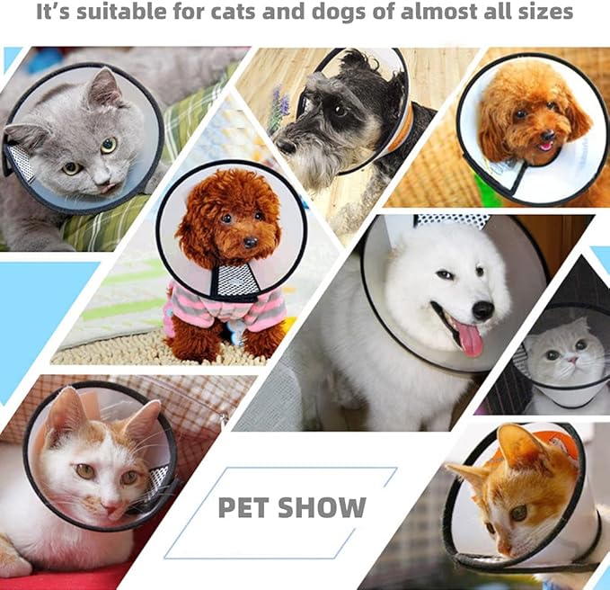 Plastic Pet Recovery Collars & Cones for Dogs and Cats After Surgery Adjustable Dog Neck Cone Surgical Elizabeth E-Collar Prevent Biting and Stop Licking Wound (XXL)